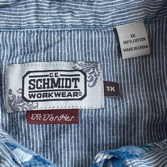 Schmidt Workwear Shirt Womens XL Plaid Western Pearl Snap Bird Embroidered - Picture 6 of 9